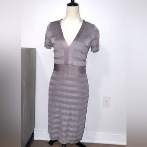 French Connection || Summer Spotlight Silver Gray Bandage Dress Size 10